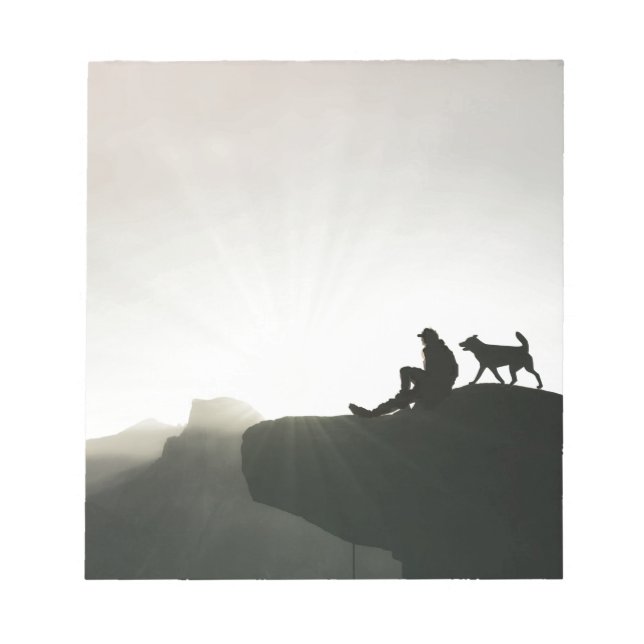 Man and Dog Bond on the Mountain Notepad (Front)
