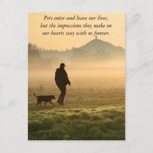 Man and Dog Mountain Mist Postcard
