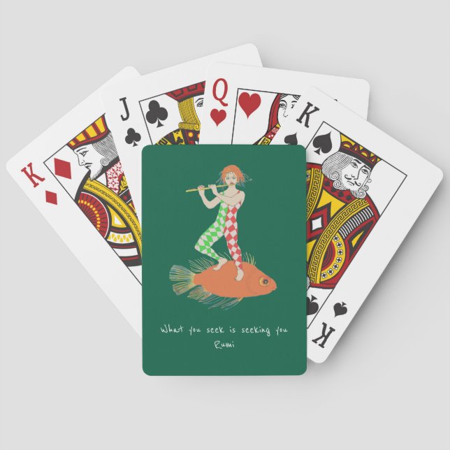 Man and fish playing cards (Back)