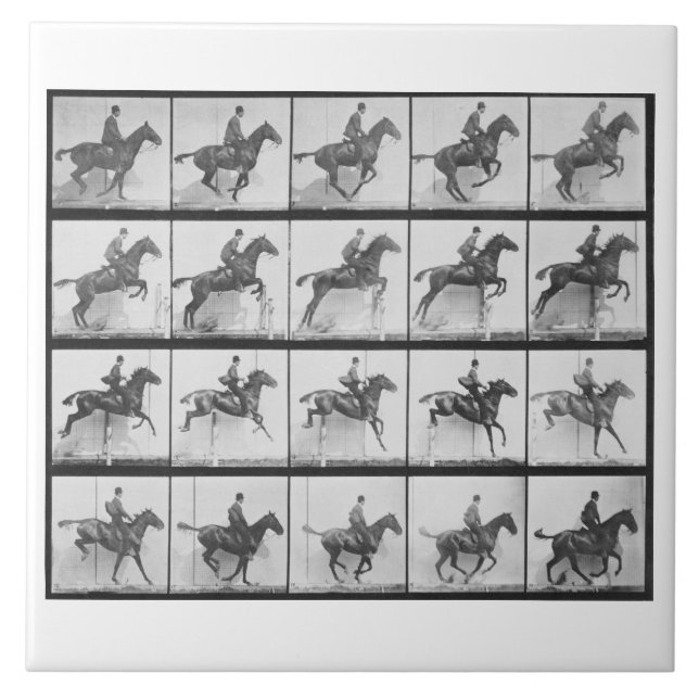 Man and horse jumping a fence, plate 640 from 'Ani Tile (Front)