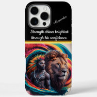 Man and lion's vibrant bond in nature