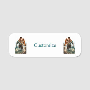 Man and Mermaid Thunder_Cove Name Tag