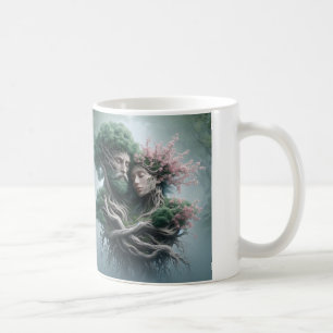 man and nature fusion coffee mug