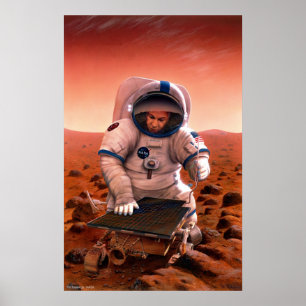 Man and Sojourner Meet on Mars Poster