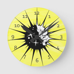 Man and Sun Art Round Clock
