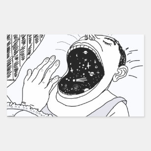 MAN AND THE COSMOS RECTANGULAR STICKER