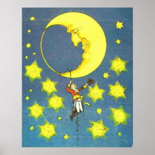 Man and the Moon Poster