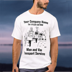Man and Van Transport Services Cartoon T-Shirt