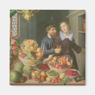 Man and Woman Before a Table Magnet