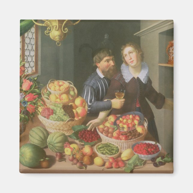 Man and Woman Before a Table Magnet (Front)