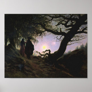Man and Woman Contemplating the Moon (Friedrich) Poster