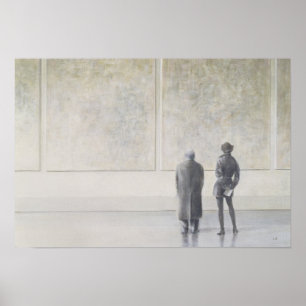 Man and Woman in an Art Gallery Poster