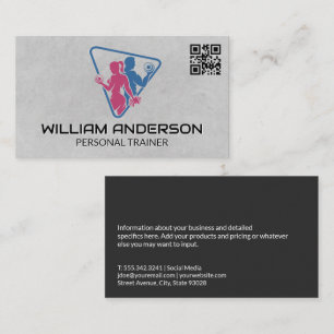 Man and Woman Working Out   QR Code Business Card