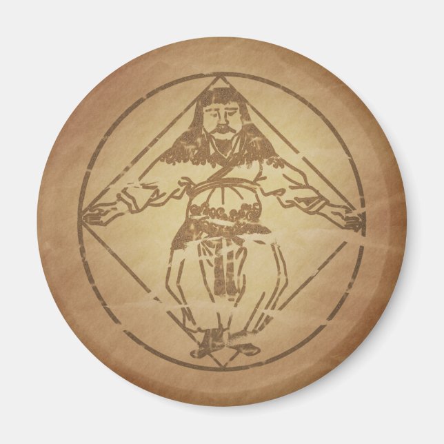 Man as Universe Chinese Magic Charms Magnet (Front)