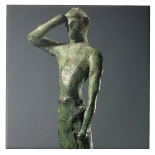 Man at prayer, Archaic Greek bronze sculpture some Ceramic Tile