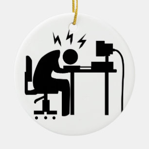 Man at Work Ceramic Tree Decoration
