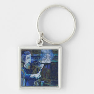 Man at work key ring