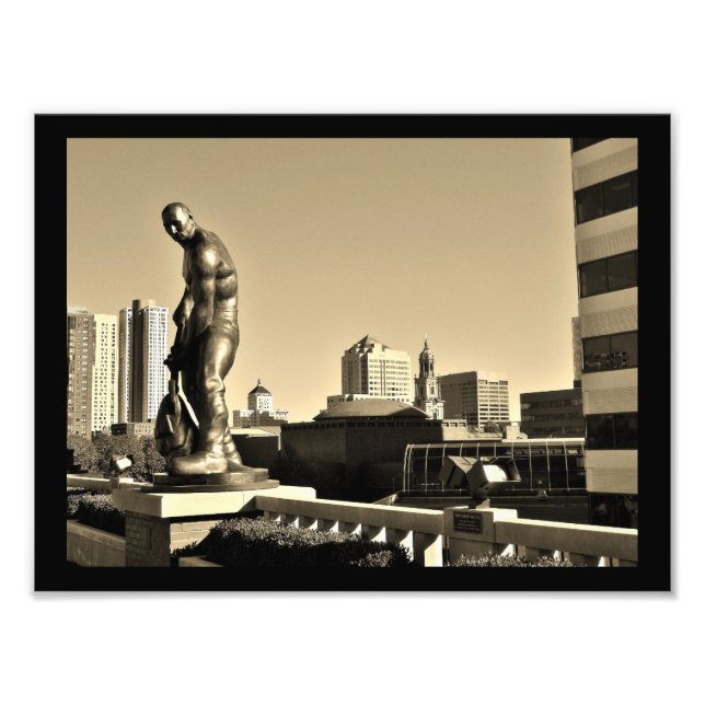 Man at Work Statue Photo Print (Front)