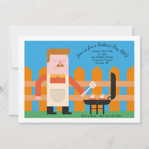 Man Barbecuing Invitation