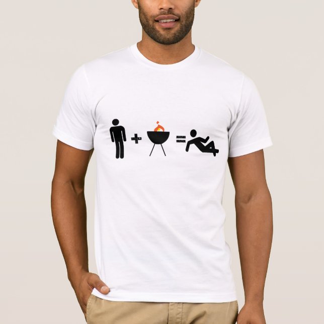 man + BBQ = Chillin T-Shirt (Front)