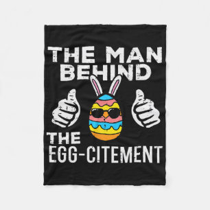 Man Behind Eggcitement Easter Pregnancy Announceme Fleece Blanket