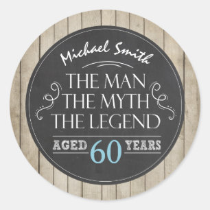 Man Birthday favour tag Man Myth Legend Rustic Men
