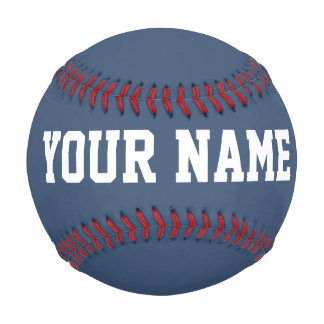 Man Birthday gift idea custom name text navy blue Baseball