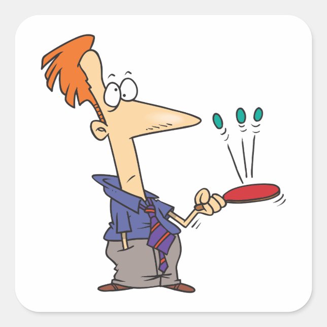 Man Bouncing Balls On A Bat Square Sticker (Front)