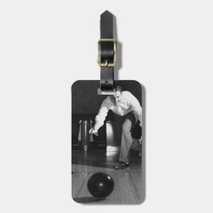 Man Bowling Luggage Tag