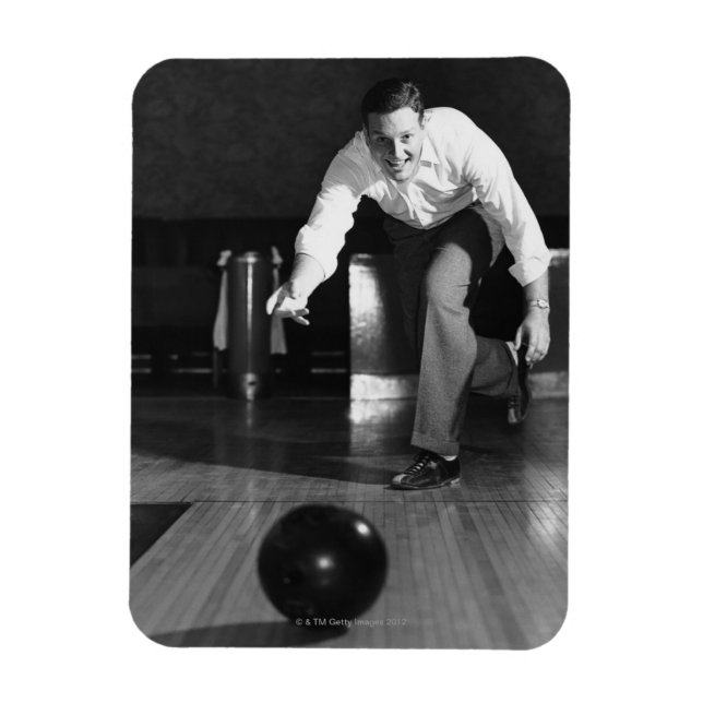 Man Bowling Magnet (Vertical)