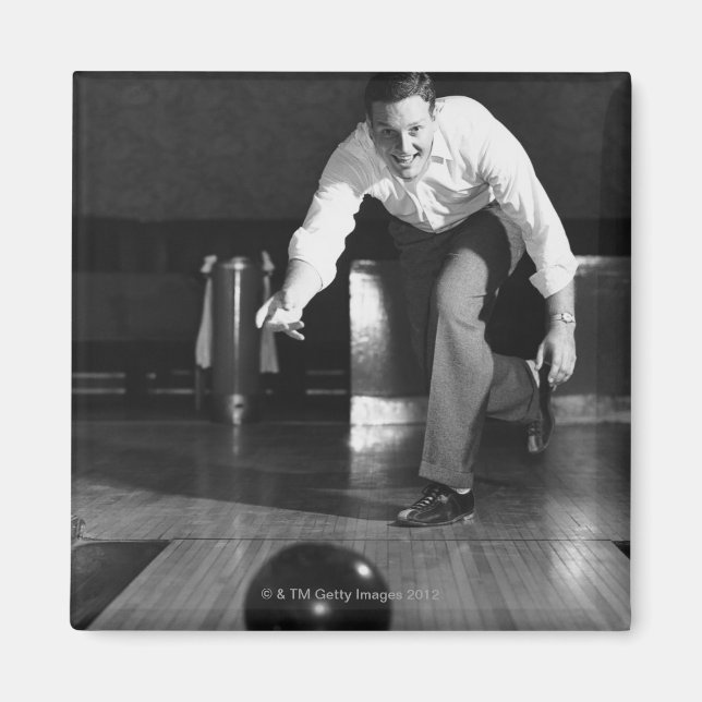 Man Bowling Magnet (Front)