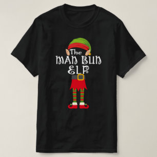 man bun elf family matching christmas T-Shirt