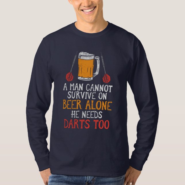 Man Cannot Survive on Beer Alone T-Shirt (Front)