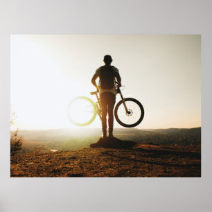 Man carrying bike poster