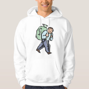 Man Carrying Large Money Bag Hoodie