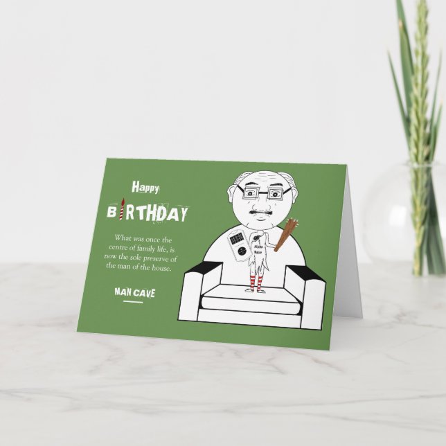 Man Cave Birthday Card (Front)