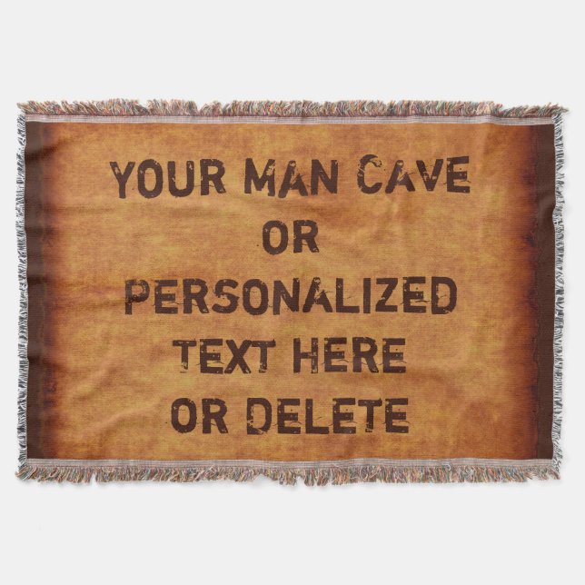 Man Cave Blanket PERSONALIZED with Your Text (Front)