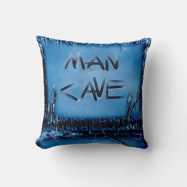 Man Cave Blue Crystals Cushion (Front)