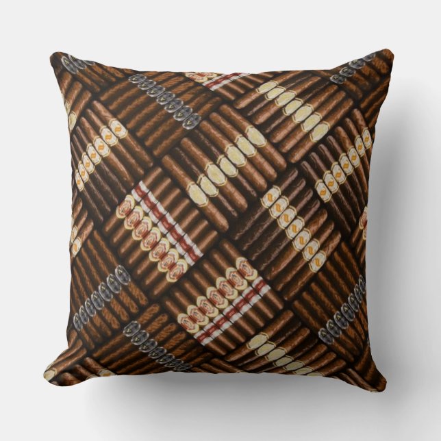 Man Cave Cigar Pattern Cushion (Front)