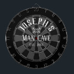 Man Cave Custom Name Dartboard<br><div class="desc">Coloured background with custom name and man cave in the centre of the board. Other colours available in the shop.</div>