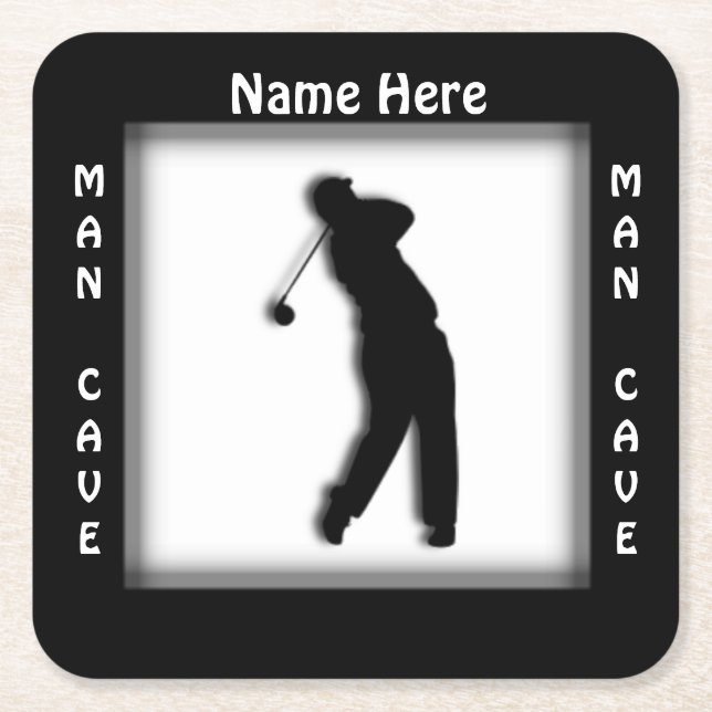Man Cave CUSTOMIZE  Golf Coaster (Front)