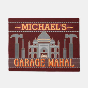 Man Cave Garage Mahal Funny Tools   Custom Name V2 Doormat