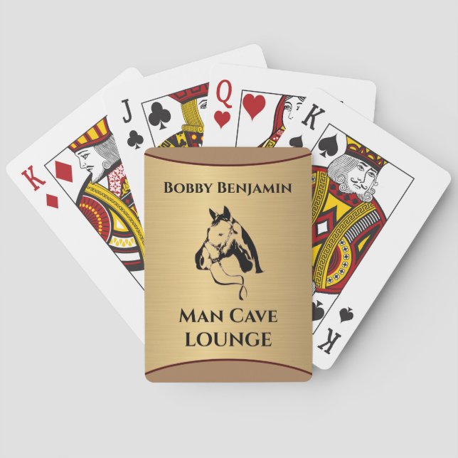 Man Cave Horse Racing Personalise  Playing Cards (Back)