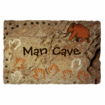 Man Cave - Ice Age Cave Art Photo Sculpture Magnet<br><div class="desc">Painted hand prints and a woolly mammoth as you might find in the interior of a cave. Customisable text reading,  Man Cave" also appears.</div>