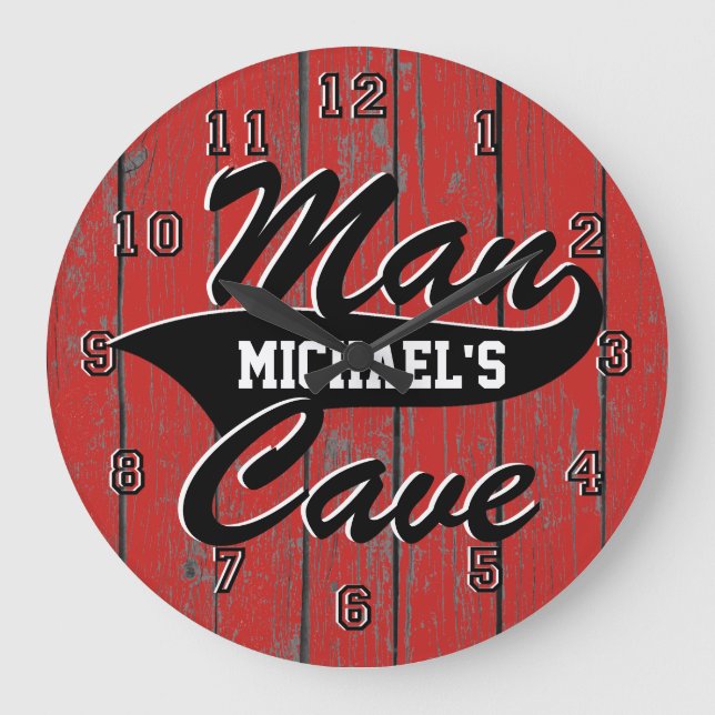 Man Cave Personalise Large Clock (Front)