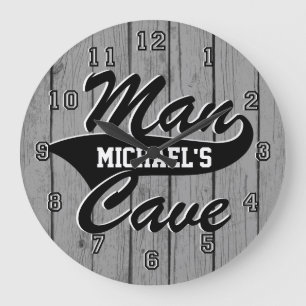 Man Cave Personalize Large Clock