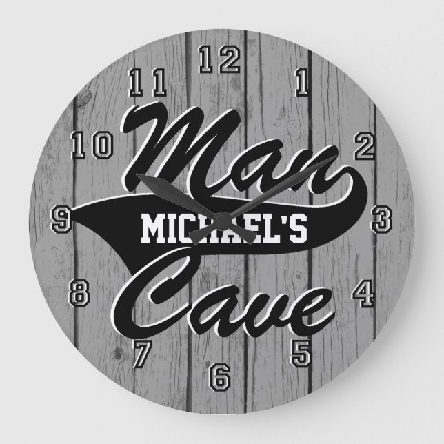 Man Cave Personalize Large Clock (Front)