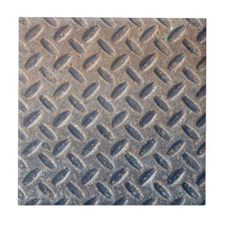 Man Cave Rusty Industrial Diamond CheckerPlate Ceramic Tile