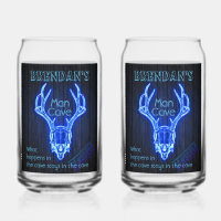 Man Cave Sign Neon Deer Antlers Cool