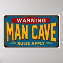 Man Cave Sign Poster